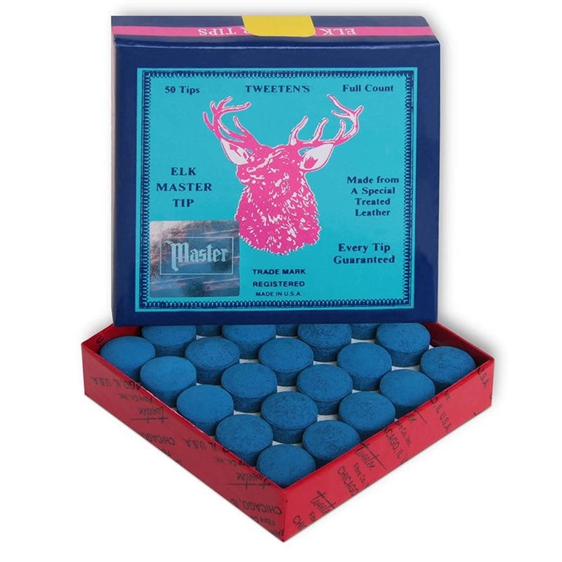 أطراف عصا البلياردو Tweeten Elk Master - صندوق واحد - 50 طرف - اختر مقاسك (9 مم)